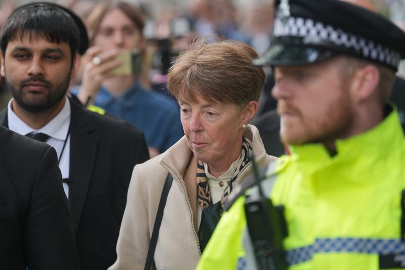 Former Post Office boss Paula Vennells leaves after giving her third day of evidence to the Post Office Horizon IT inquiry