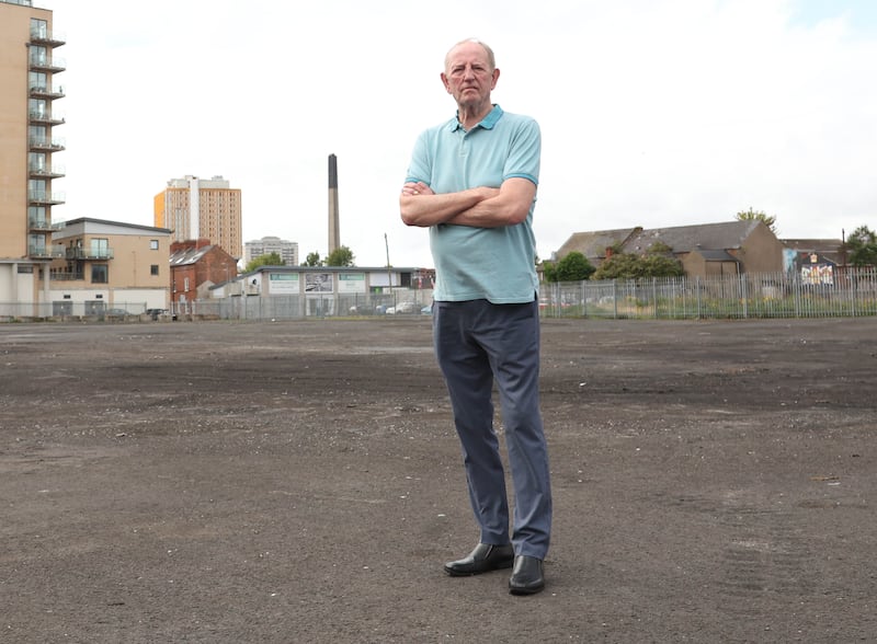 Ben Stoker speaks to The Irish News about the derelict site on Hope Street in Belfast.
PICTURE COLM LENAGHAN