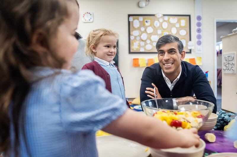 Prime Minister Rishi Sunak visits Holy Trinity Rosehill CE Primary School in Teesside while on the General Election campaign trail
