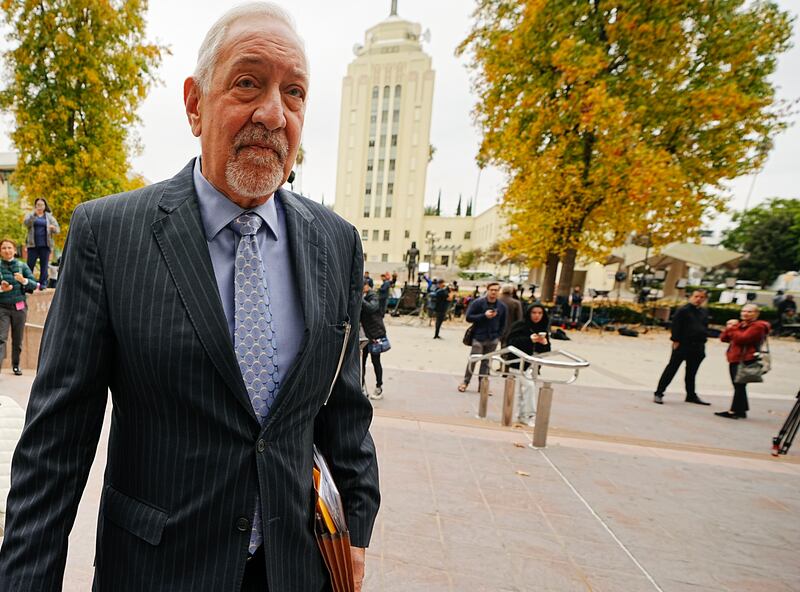 Defence lawyer Mark Geragos (Damian Dovarganes/AP)