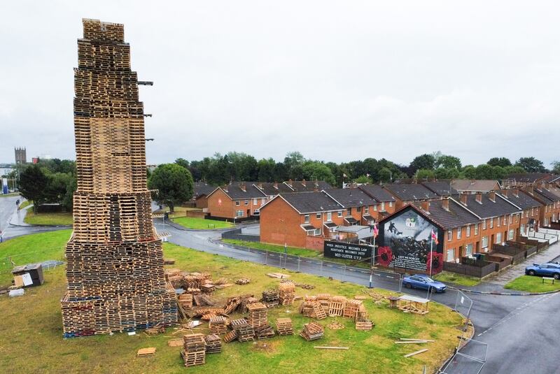 Press Eye - Belfast - Northern Ireland - 2nd July 2024
. 
A bonfire is finished in Portadwon, Co. Armagh. 

Bonfires are lit across Northern Ireland every 11th July to commemorated the battle of the Boyne in 1690. 

Photo by Jonathan Porter/Press Eye