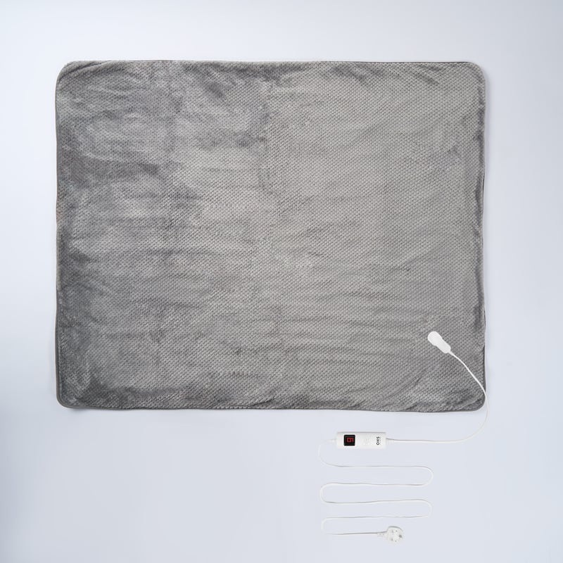 OHS Heated Waffle Fleece Electric Blanket in Charcoal, £30, was £46