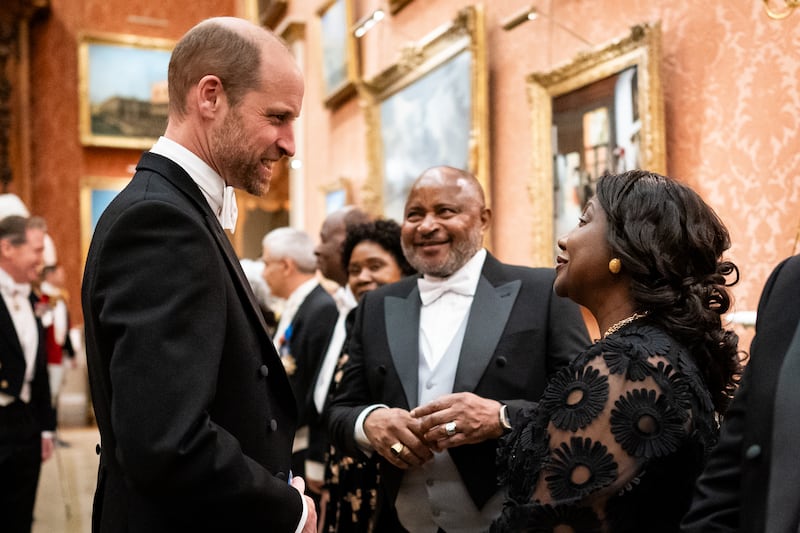 The Prince of Wales chatting to guests during the reception