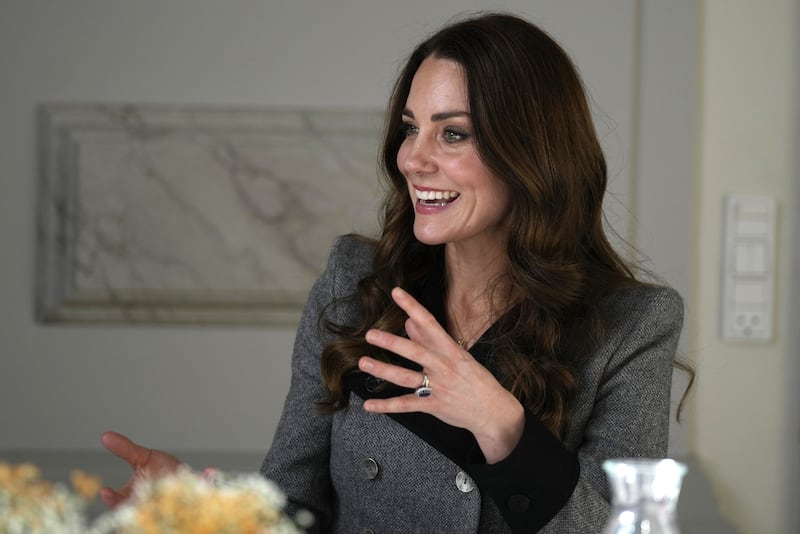 The princess, then the Duchess of Cambridge, speaking during a trip to Copenhagen, Denmark, on a working visit with The Royal Foundation Centre for Early Childhood in 2022