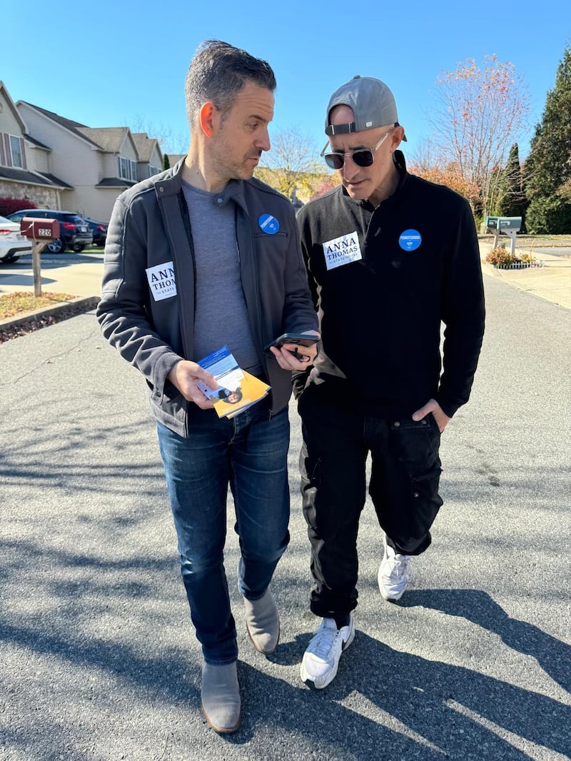 Dan Glatman and Jon Cohen on the Kamala Harris campaign trail in