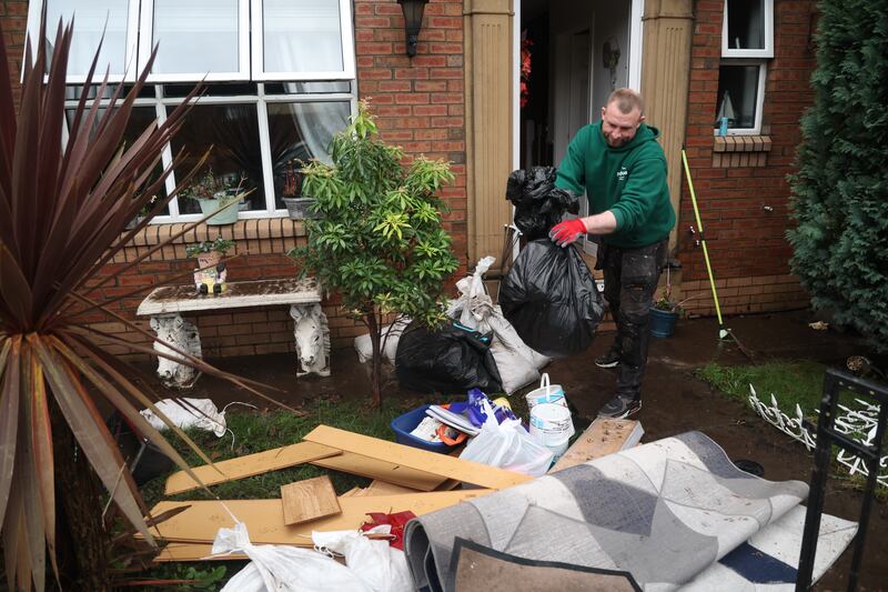 Sand bags flooding Co Tyrone coalisland