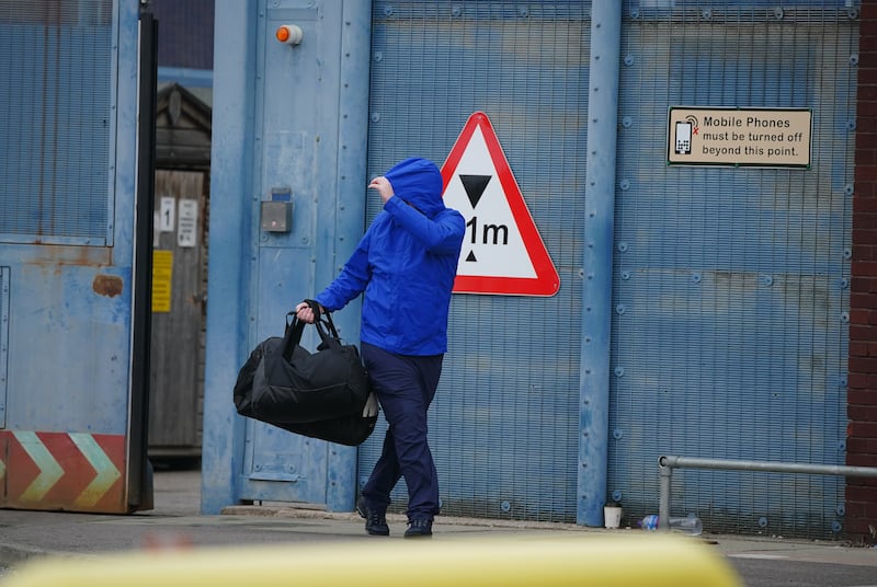 A man is seen outside HM Prison Liverpool