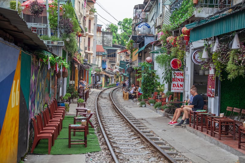 The Hanoi Street Train Tracks in the city's Old Quarter