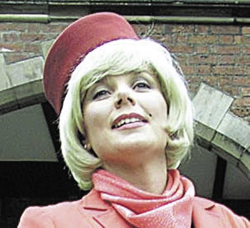 Nuala McKeever as her character - &#39;misfortunately&#39; Air Hostess 