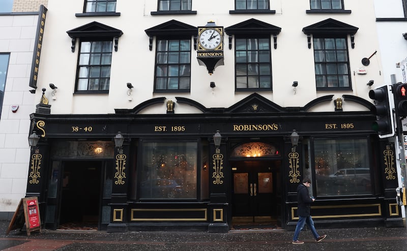 Robinson’s Bar in Belfast City Centre.
PICTURE: COLM LENAGHAN
