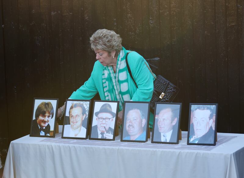 Family and friends  attend the 30th Anniversary of Loughinisland.
Six men were killed by UVF gunmen inside a Co Down bar where they had gathered to watch the World Cup.
PICTURE COLM LENAGHAN