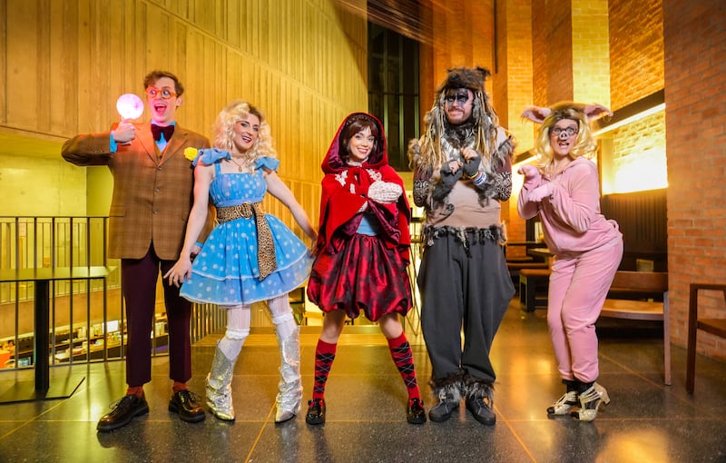 The cast of The Adventures of Red Riding Hood at The MAC Belfast