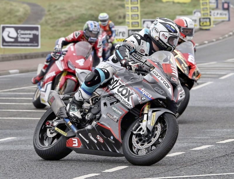 Racing star Michael Dunlop in action during the International North West 200 races in May 2019 