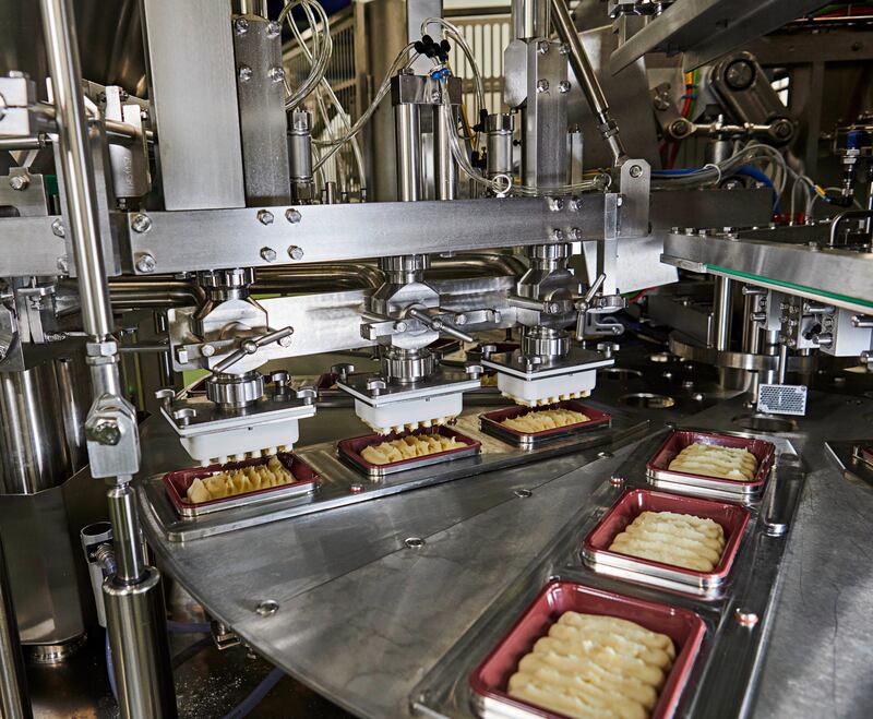 Mashed potato being made at Branston’s new multi-million pound mash factory near Lincoln.