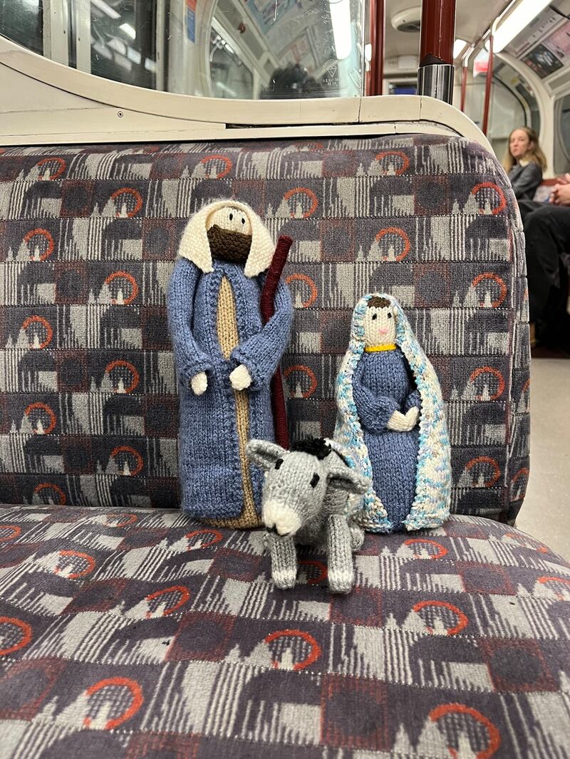 The knitted Nativity figures have been looking for “signs of the Christmas story”