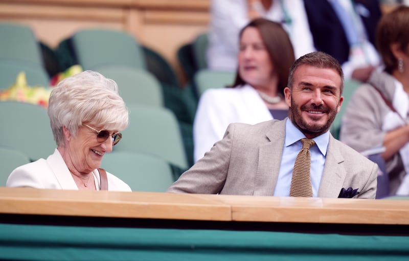 David Beckham attended the first day of Wimbledon with his mother Sandra