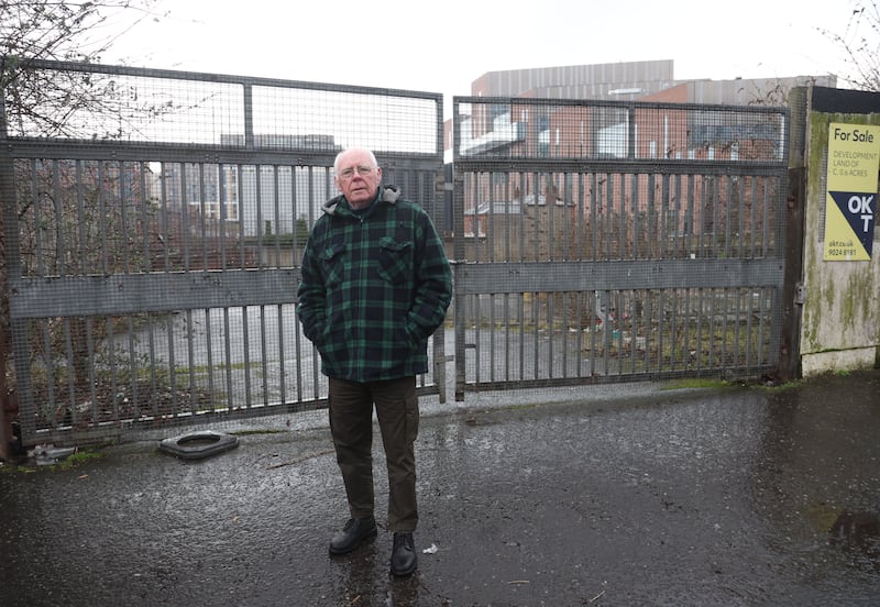 Frank Dempsey of Carrick Hill Residents' Association at the Former Kevin’s Hall site.
PICTURE COLM LENAGHAN