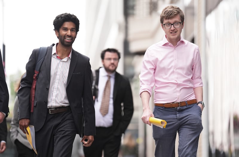 Co-chairmen of the British Medical Association’s junior doctors committee, Dr Vivek Trivedi (left) and Dr Rob Laurenson