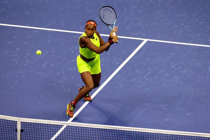 Gauff wore a set the exact colour of the tennis ball to the 2023 U.S. open, seeming to say, “this is my game”