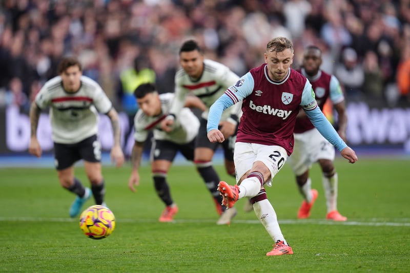 Jarrod Bowen’s penalty saw West Ham claim victory