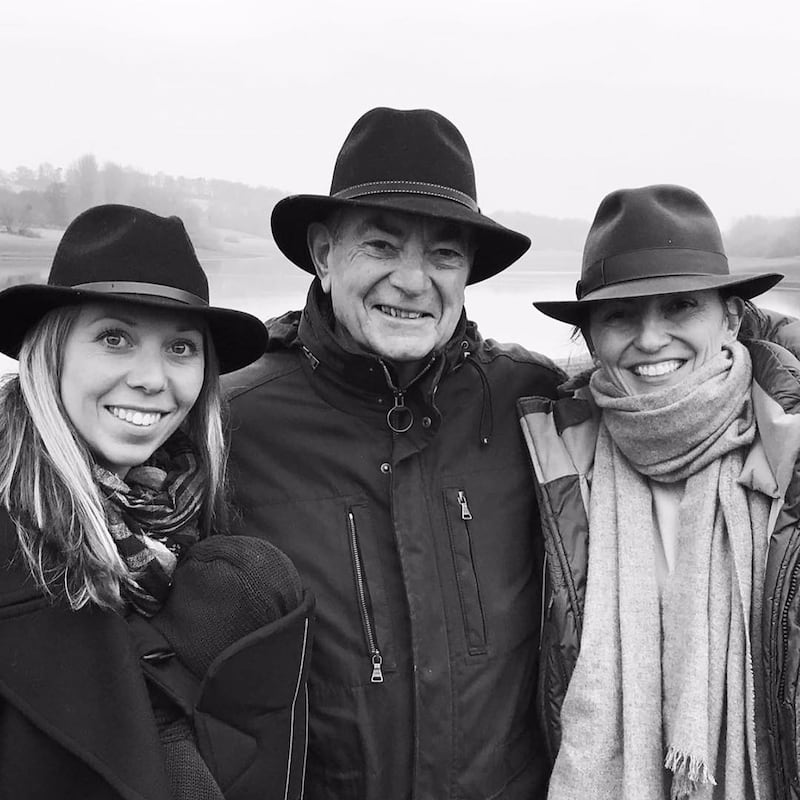 Davina McCall with sister and dad