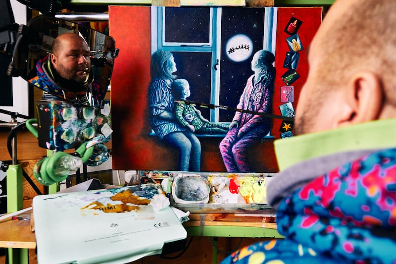 Bazza West who became quadriplegic after a car accident at 19, uses mouth painting as a form of self-expression, allowing him to regain confidence and emerge as a successful commercial artist