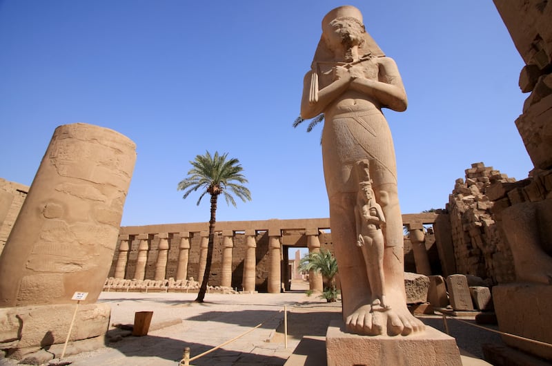 This statue of Rameses II is found within the Karnak temple complex on Luxor's East Bank