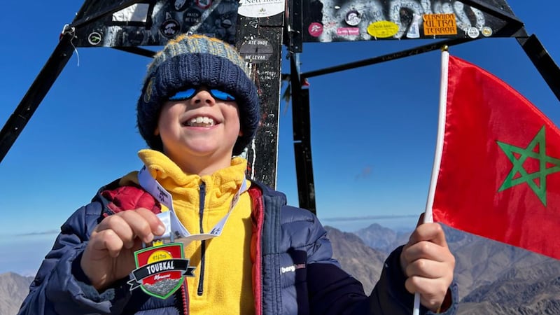 In October, Frankie and his mother Basia climbed the 4,160m-high Toubkal in Morocco