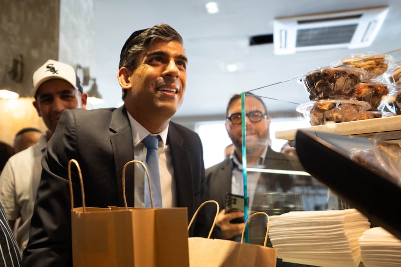 Prime Minister Rishi Sunak also visited Bread the bakery in Golders Green on the campaign trail in North London