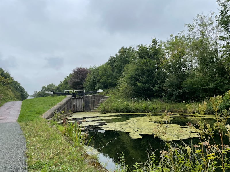 The canal in the Rushall lock flight