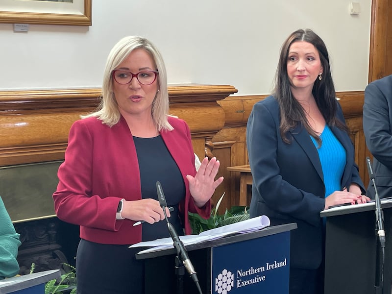 First Minister Michelle O’Neill (left) and deputy First Minister Emma Little Pengelly