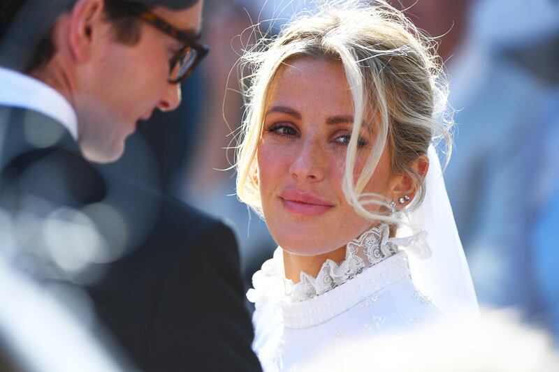 Ellie Goulding and Caspar Jopling leave York Minster after their wedding in 2019