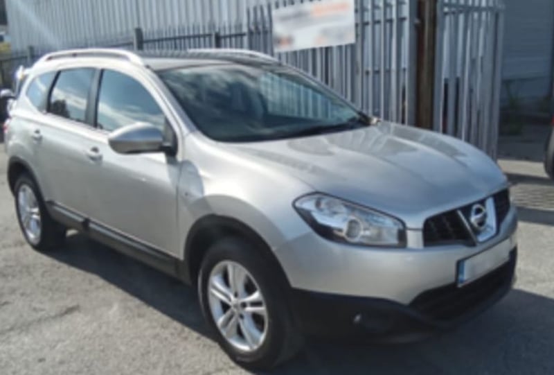 A silver Nissan Cashqai, registration number 10-D-21328, which was hijacked with five-month-old Daisy Hill inside