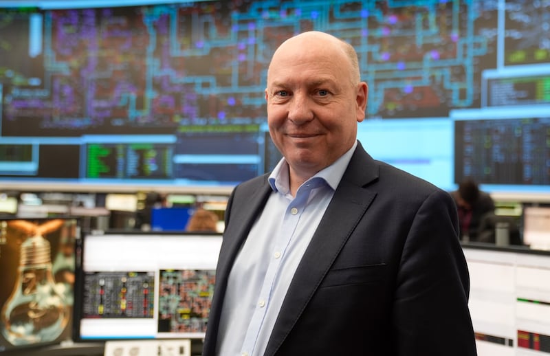 Fintan Slye, chief executive of the National Energy System Operator, inside the National Grid control room in Sindlesham, Berkshire