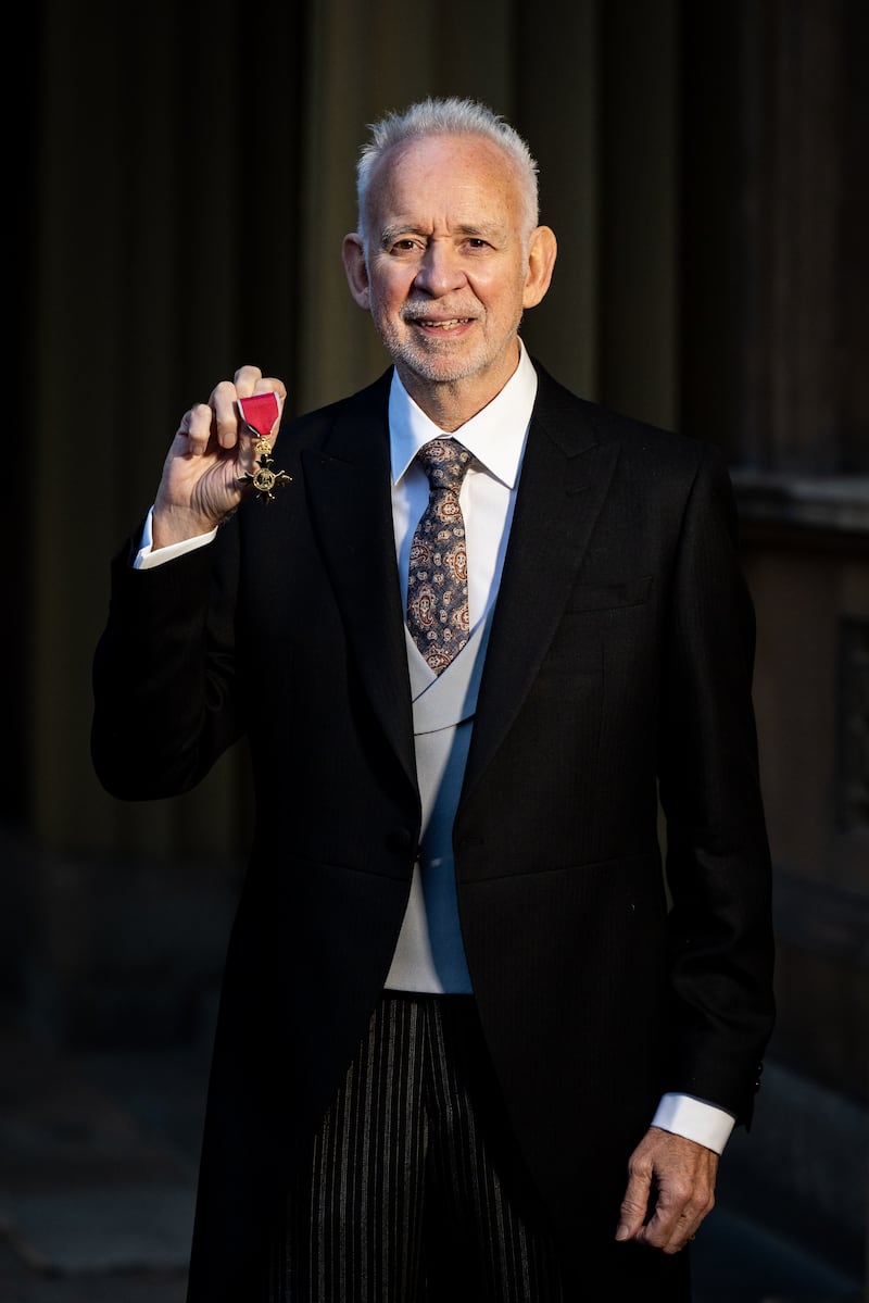 Phil Manzanera after being made an Officer of the Order of the British Empire at an investiture ceremony at Buckingham Palace