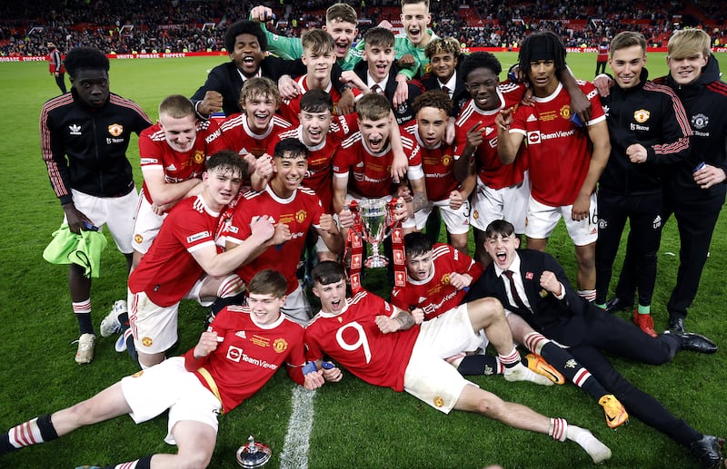 Kobbie Mainoo helped Manchester United to win the FA Youth Cup in 2022