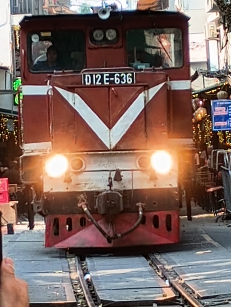 Photo opportunities at your peril at Train Street in Hanoi