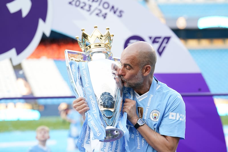 Guardiola has won 18 trophies, including six Premier League titles, with City