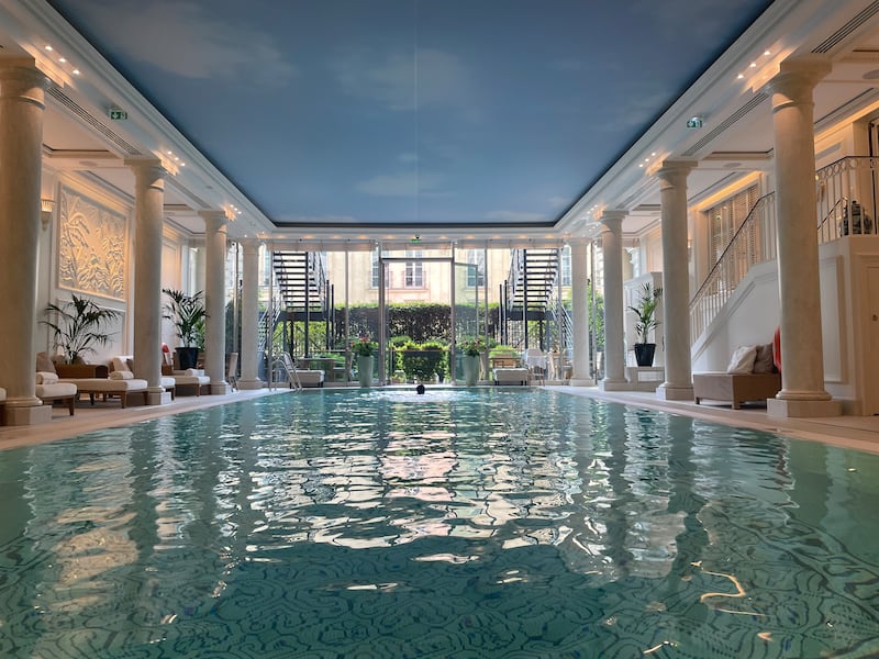 After watching the Olympic swimming, some fans in Paris could take a dip of their own in the basement of the Shangri-La Paris