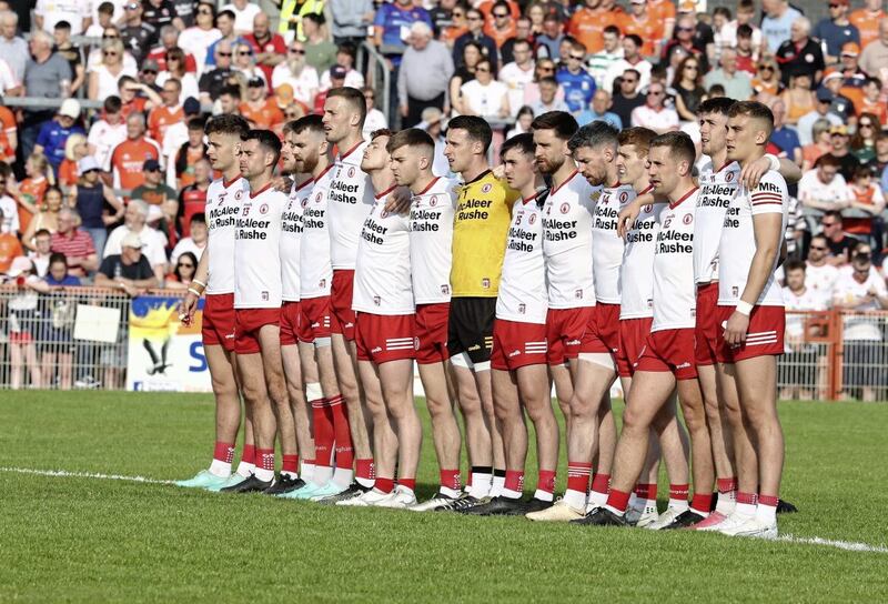 Tyrone before beating Armagh at O&#39;Neills Healy Park, Omagh.