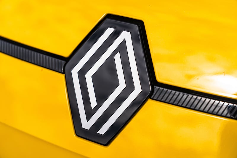 Renault’s updated logo features on the nose of the car