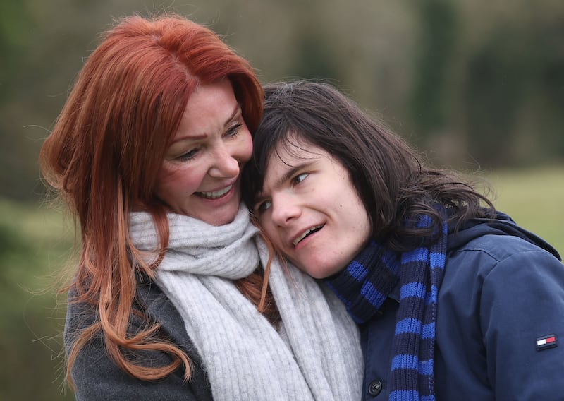 Billy Caldwell with his Mother Charlotte, six years after medicinal cannabis was  legalised.
PICTURE COLM LENAGHAN