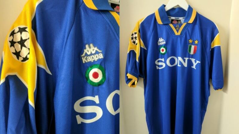 Juventus's kit from the 1996 Champions League final