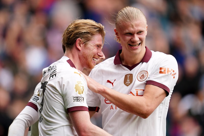 Kevin De Bruyne (left) and Erling Haaland have contributed when fit