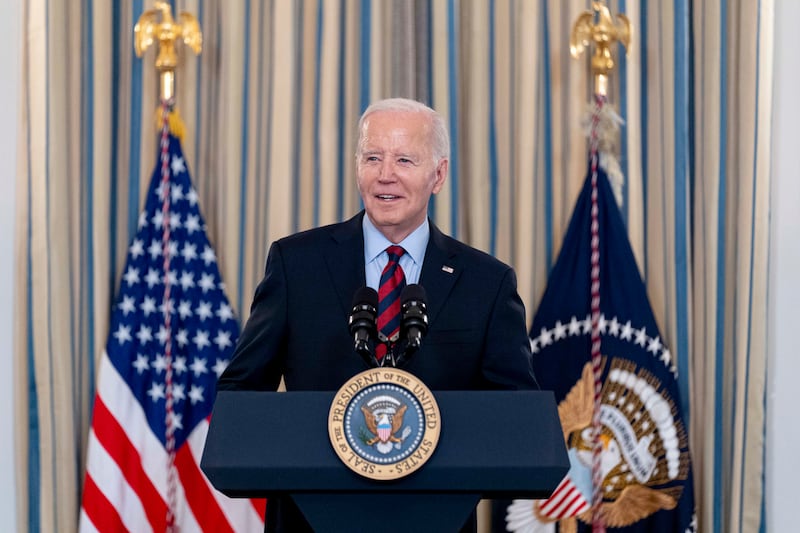 Mr Biden also looks to have tied up his party’s nomination (AP)