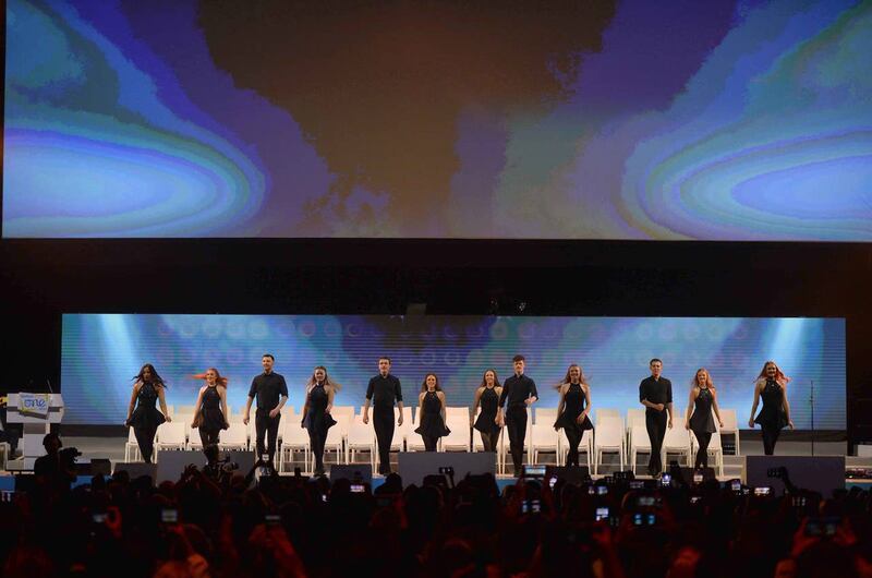 Dancers perform on stage at the opening ceremony