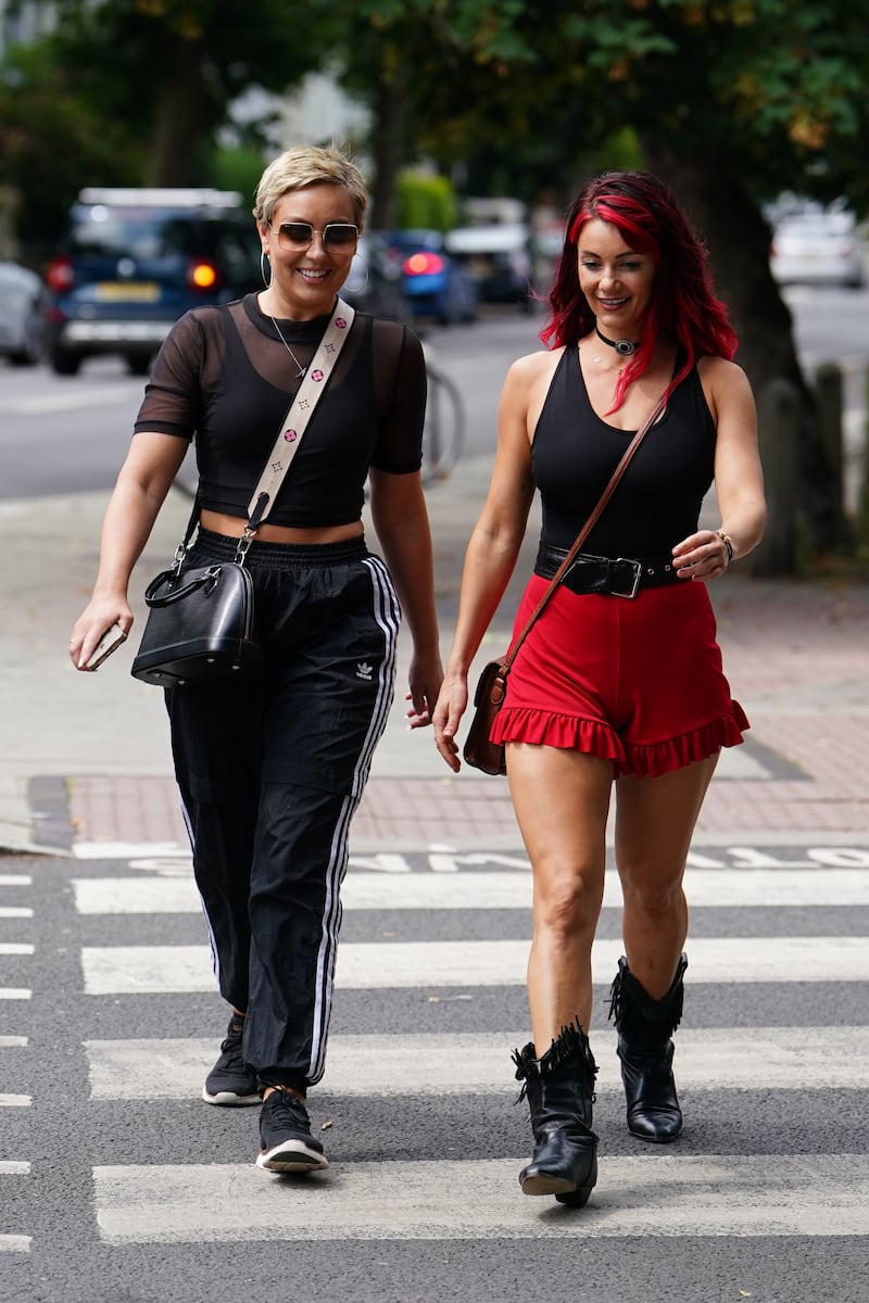 Strictly Come Dancing professional dancers Amy Dowden (left) and Dianne Buswell arrived together