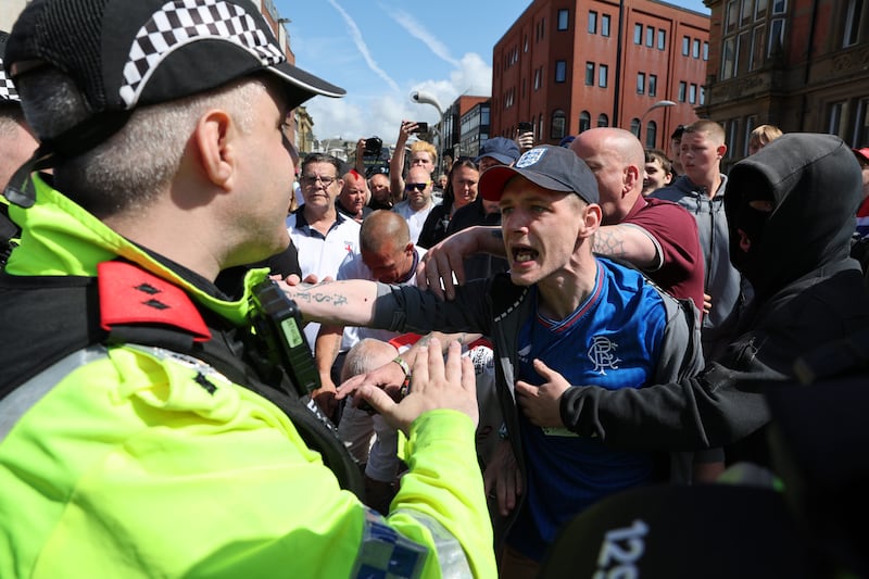 Daniel Stewart, 28, of Ashton Road, Blackpool was jailed for taking part in violent disorder during a protest in the town