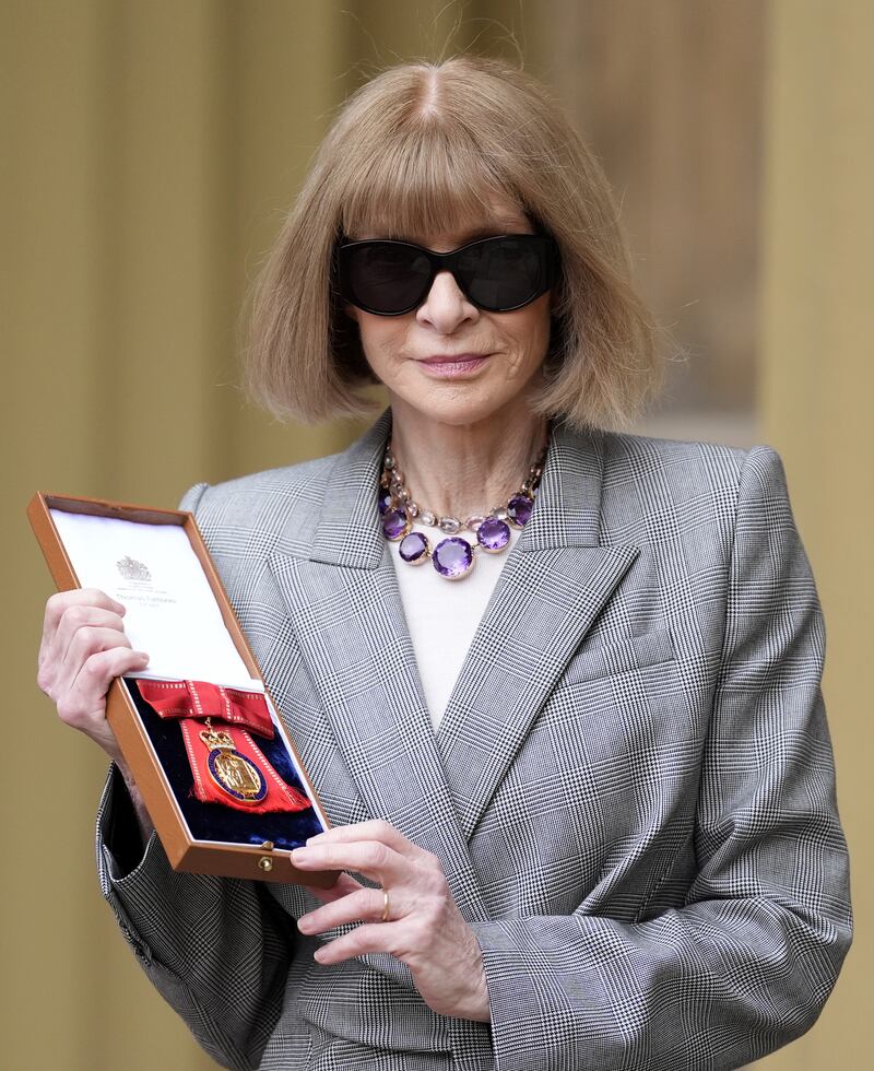 Dame Anna Wintour after being made a Companion of Honour at Buckingham Palace