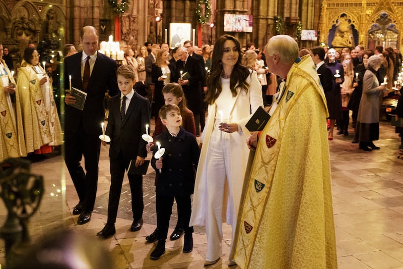 The Waleses and their children at the annual carol concert last year